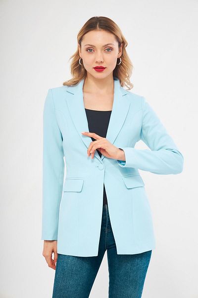 LOVELF Κλασικό μπουφάν με ένα κουμπί Baby Blue