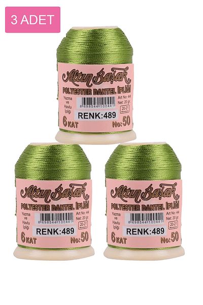 Rasanet 3 Pieces of Gold Spike Needle and Lace Thread 20 Gr - Royaleks - No: 489