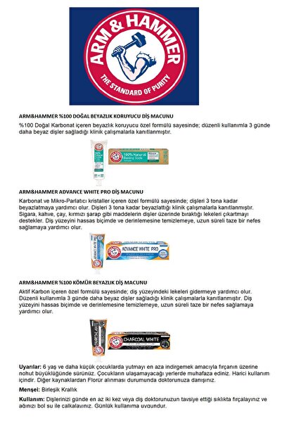 Arm&Hammer ARM & HAMMER ADVANCE WHITE PRO DİŞ MACUNU X 2 ADET