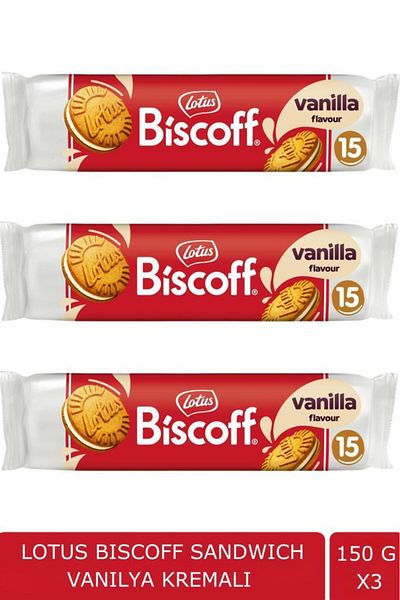 Lotus Biscoff Sandwich - Vanilla Cream 150g X 3 Pieces