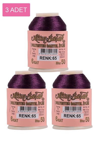 pazarella 3 Pieces of Gold Needle and Lace Thread 20 Gr - Royaleks - No: 065