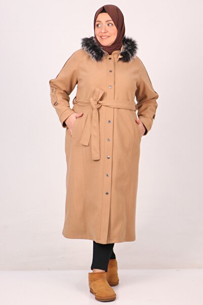 Eslina 33089 Παλτό-Μινκ με κουμπωτά κουμπωτά