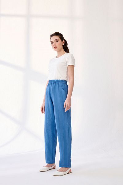 QANU Pantaloni Albastru Loose Fit