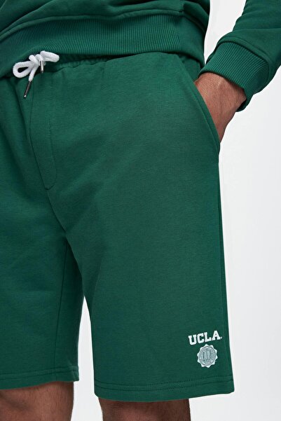 UCLA RANDY Yeşil Baskılı Baskılı Standard Fit Erkek Örme Şort