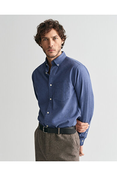 Gant Erkek Lacivert Regular Fit Düğmeli Yaka Gömlek