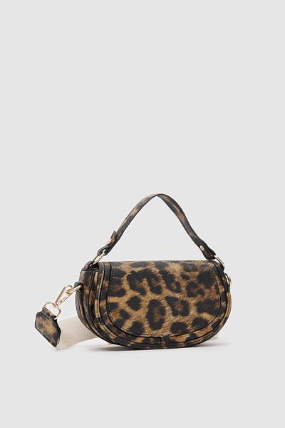 Shule Bags Geantă Crossbody cu model leopard cu husă Blu