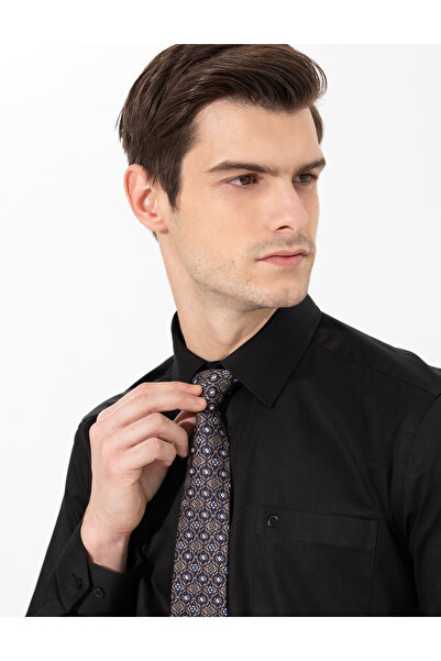 Pierre Cardin Black Regular Fit Long Sleeve Classic Shirt 50256422-Vr046