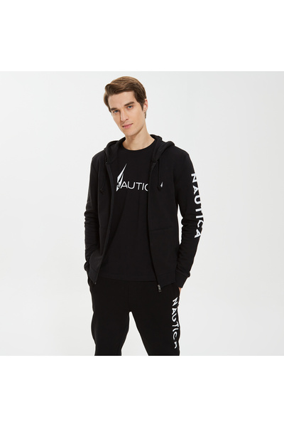 Nautica Erkek Siyah Standart Fit Sweatshirt