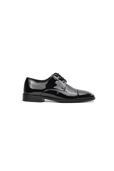 Pierre Cardin حذاء كاجوال رجالي 7028 جلد أسود لامع