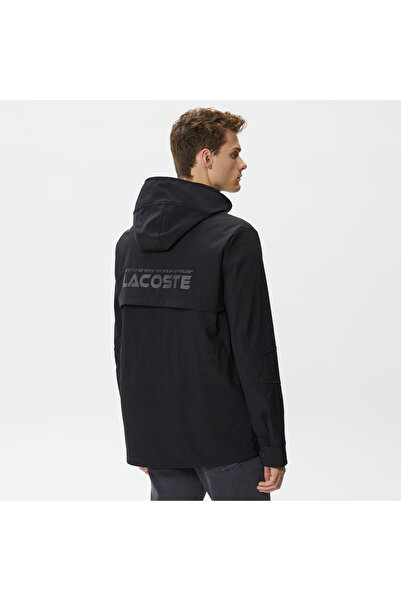 Lacoste Erkek Kapüşonlu Kapitone Siyah Mont