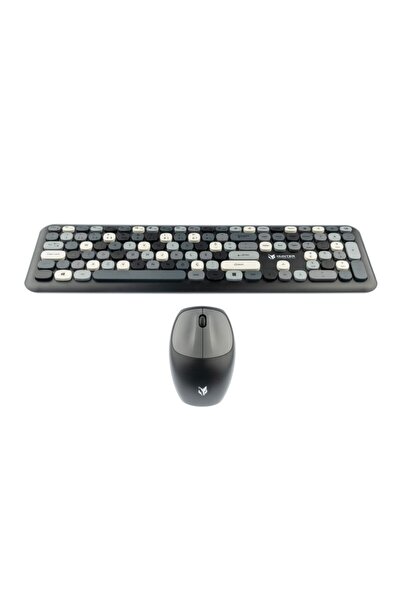 Genel Markalar zerdğ Retro Kablosuz Klavye Mouse Seti Modern Tasarım 431550 rnva 1034239 Yeni Model 998259
