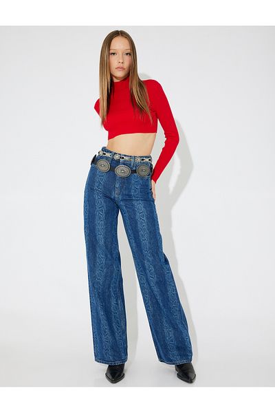 Koton X Zeynep Cushion - Long Sleeve Slim Fit Turtleneck Knitwear Crop Sweater