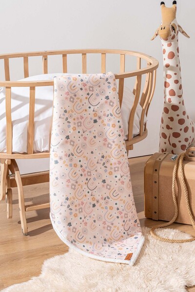 Rivaİstanbul 70X100 cm Rainbow Patterned Fluffy Baby Blanket