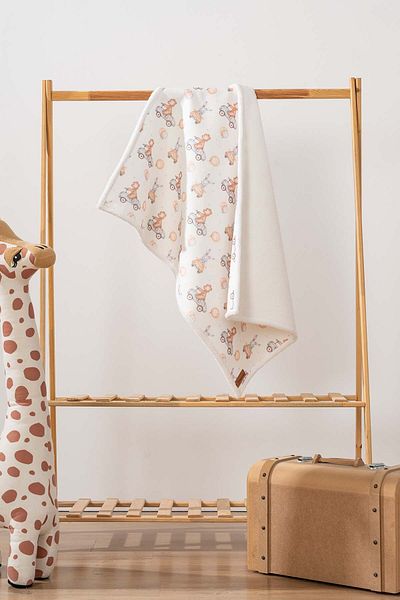 Rivaİstanbul 70X100 cm Fluffy Baby Blanket - Teddy Bear Pattern