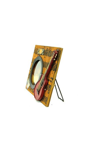 LiderGlobal Decorative Metal Frame Guitar Decorated Vintage Home Office Gift
