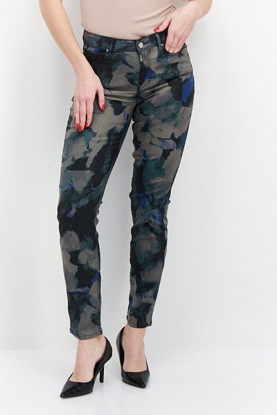 Guess Women Skinny Fit Tie Dye Five Pocket Pants, Black Combo