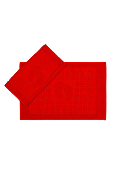 Özdilek ممسحة شتوية مكونة من قطعتين باللون الأحمر 50x70 (ET)