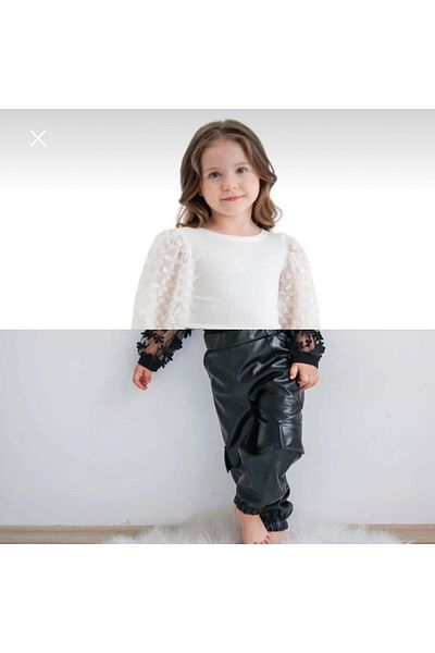 KOKOŞ BEBEK Σετ δερμάτινο παντελόνι για κορίτσια