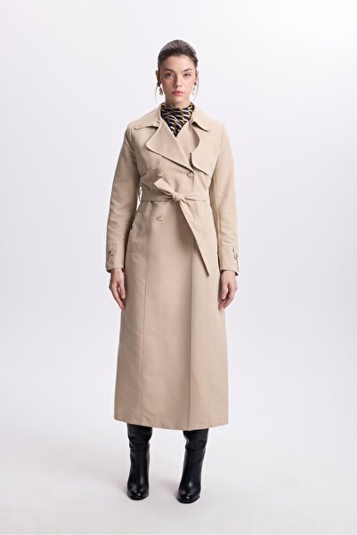 Zühre Zincir Detaylı Bej Trençkot 13560