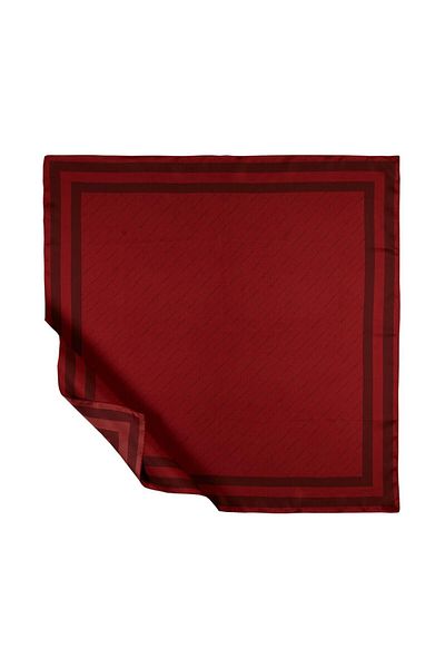 ipekevi Eșarfă din mătase Twill - Signature în dungi - Roșu