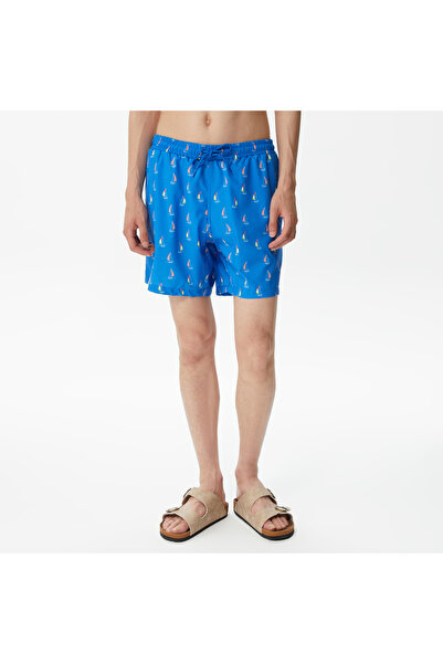 Nautica Erkek Mavi Baskılı Deniz Şortu