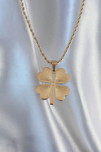 ZUHUDİ F37 316l Twirl Colorful Chain Clover Robotrend Necklace