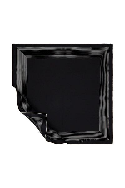 ipekevi Twill Silk Scarf - Prive - Μαύρη Κρέμα