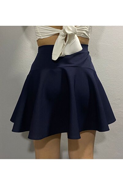 AL&SU BUTİK Kadın Lacivert Mini Şort Etek
