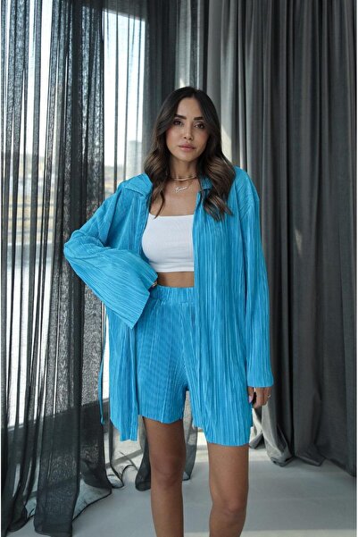 Havoş Σετ Πλισέ Μπλε Σορτς
