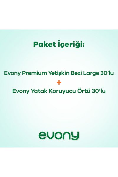 Evony Premium Home Care Package: Premium Large Adult Diapers 30Pcs Patient Cover 30Pcs