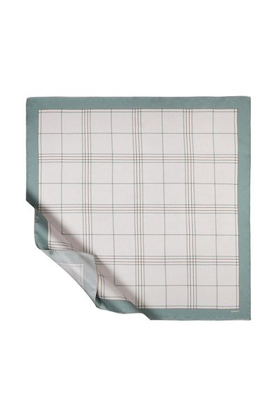 ipekevi Φουλάρι Highlander με καρό σχέδιο Silk House Twill - Mink