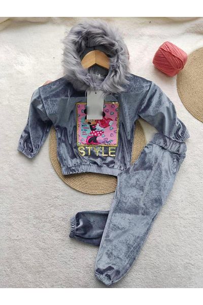 KOKOŞ BEBEK Velvet Suit for Girls