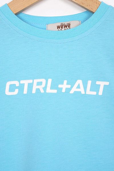 zepkids Set pantaloni scurți pentru băiat de culoare albastră, cu mânecă scurtă, cu buzunare imprimate
