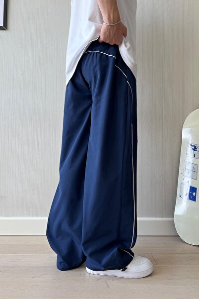 Flaw Wear Navy Blue Sweatpants with Piping Transition