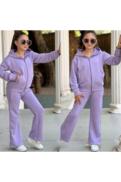KOKOŞ BEBEK Hooded Tracksuit Set for Girls