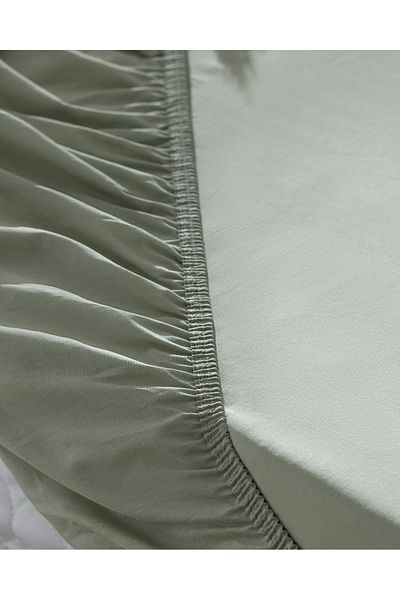 Madame Coco Manon Green King Size Plus 100% Cotton Ranforce Elastic Sheet