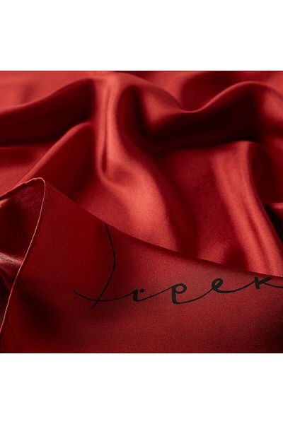 ipekevi İpekevi Twill Silk Scarf - Signature - Red Black