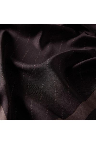 ipekevi Eșarfă din mătase din twill - Dungi Signature - Bitter Brown