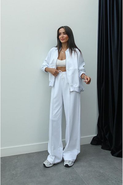 Havoş طقم سويت شيرت وسروال رياضي أبيض بسحاب من Faye