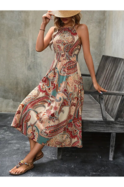 Femella Women Fashion Model etnic - Rochie lungă pentru femei din jerseu simp...