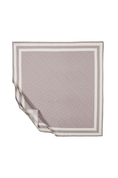 ipekevi Eșarfă din mătase twill - Signature în dungi - Liliac