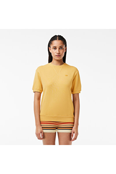 Lacoste Kadın Regular Fit Bisiklet Yaka Sarı T-Shirt