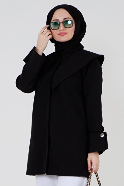 Sevitli Πουκάμισο με μεγάλο γιακά-Μαύρο