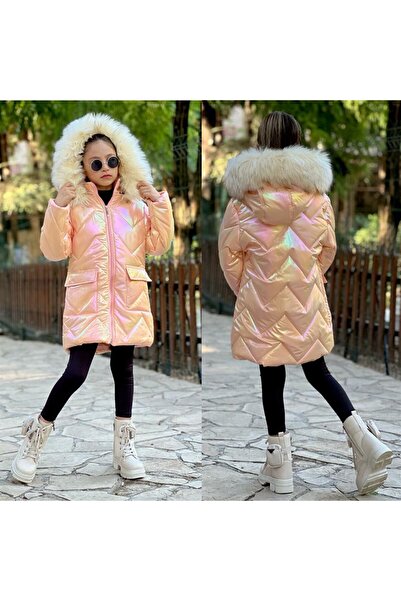 KOKOŞ BEBEK Shiny Imported Fur Detailed Kokoş Coat