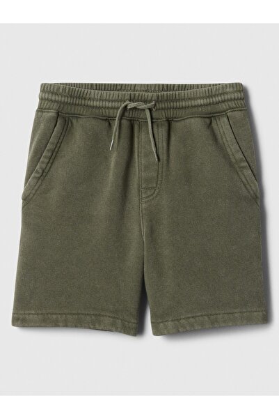 GAP Erkek Çocuk Haki Washed-Fleece Pull-On Şort