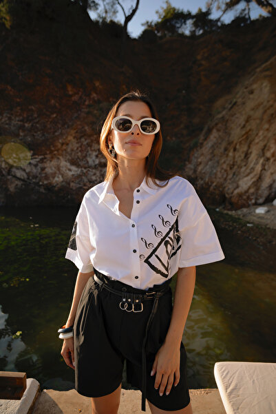 FARREN Kadın Siyah Büzgü Belli Şort | Frn Line