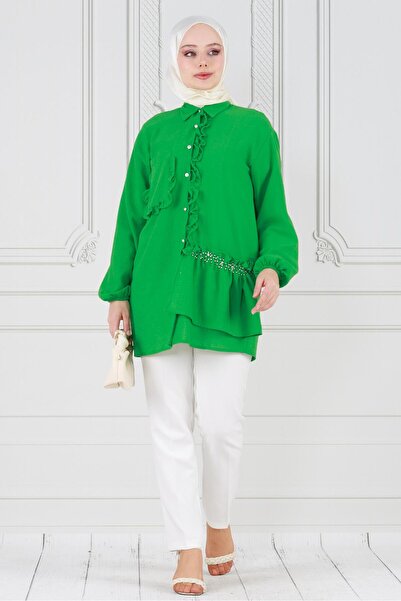 Sevitli Tunica prințesă cu volan verde
