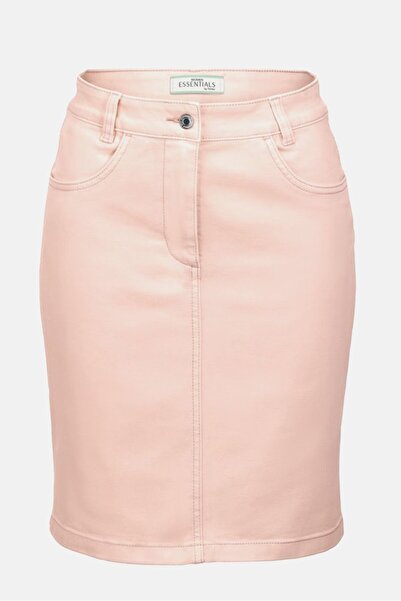 Tchibo Women Solid Denim Mini Skirt, Pink
