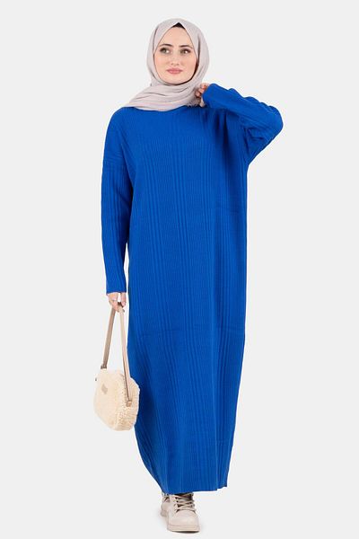 Sevitli Rochie de tricotaj cu cordon-Sax Blue