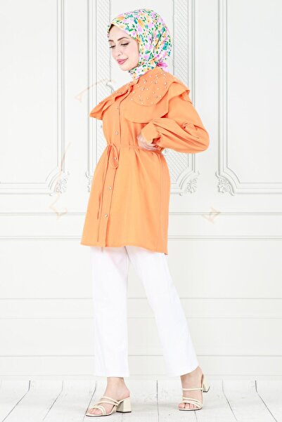 Sevitli Orange Pearl Cloaked Tunic